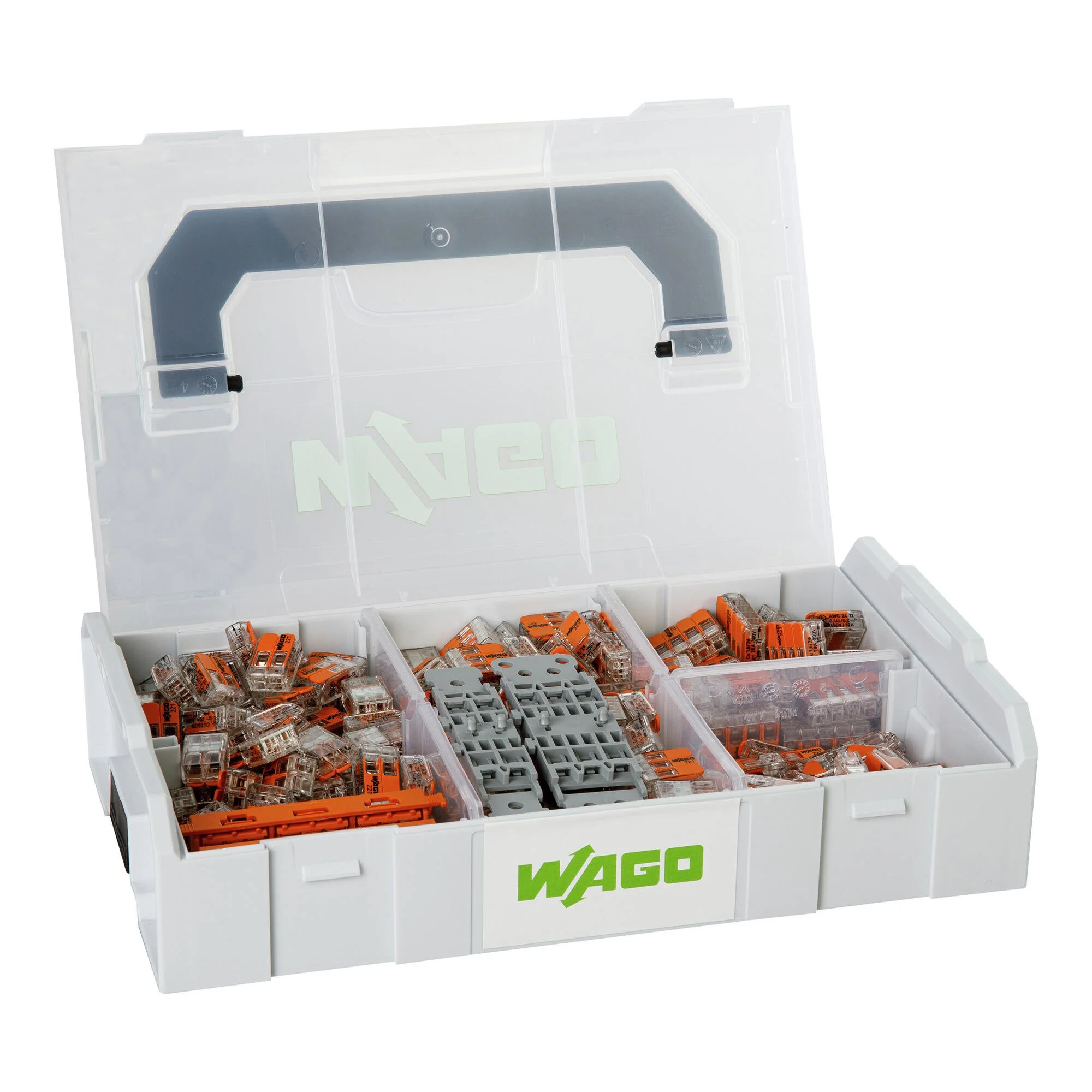 WAGO L-BOXX® Mini Serie 221 – Valigetta Kit 259 Morsetti a Leva per Cablaggi Professionali