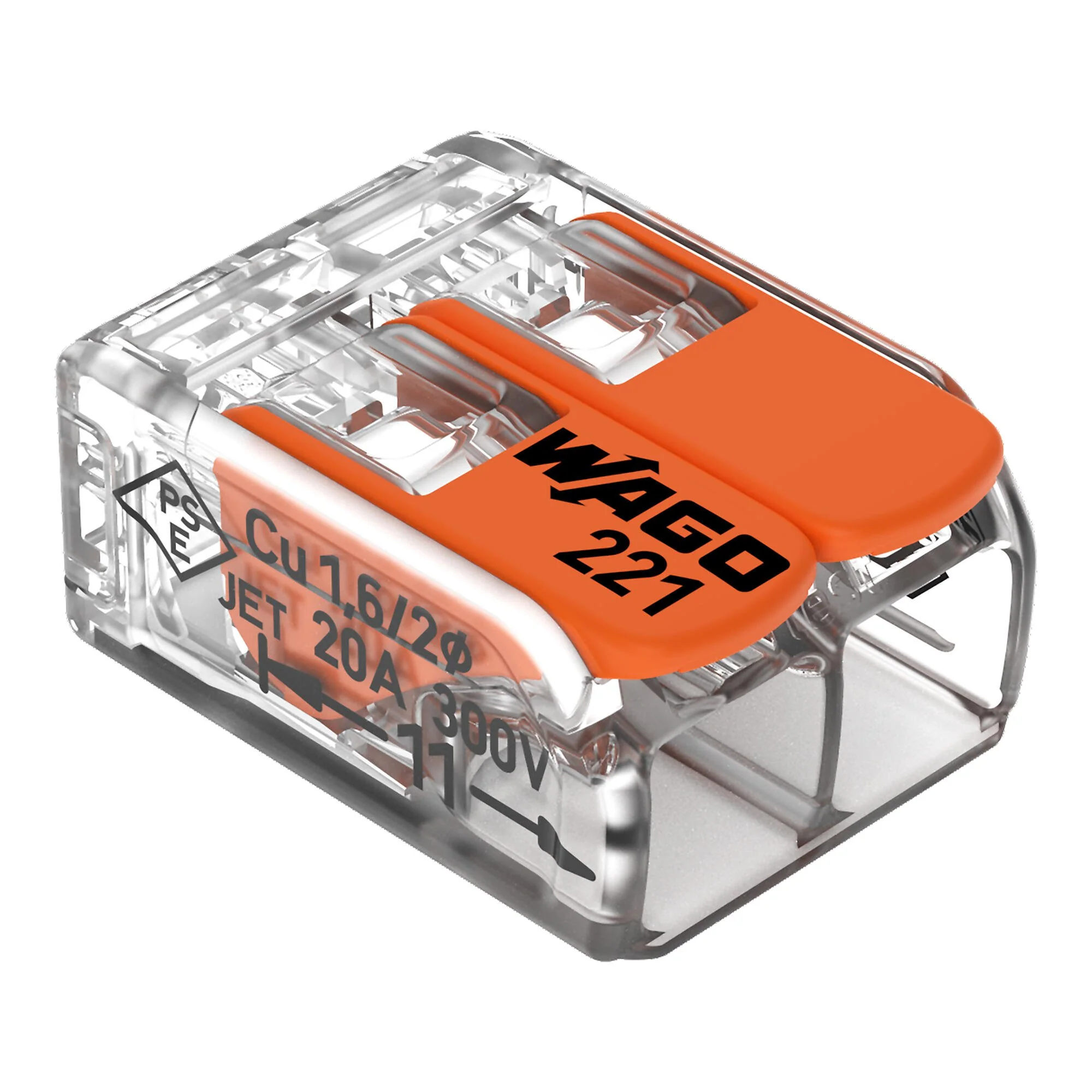 Wago 221-412 (Conf. 100 pz) - Morsetto di giunzione con leve