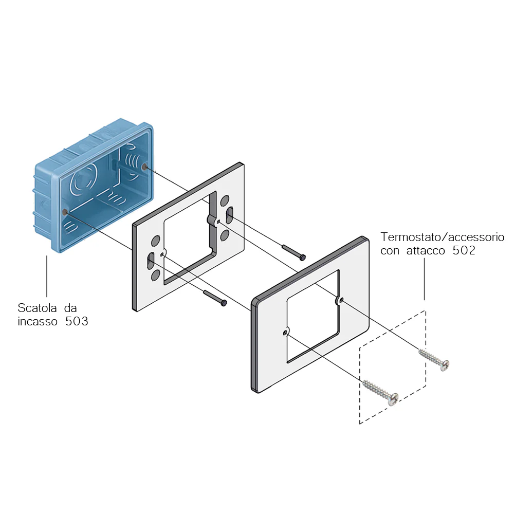Shelly Wall Display - BLU H&T + Placca Adattatore 503 – 502 Universale per Termostati e Dispositivi Smart - Image 15