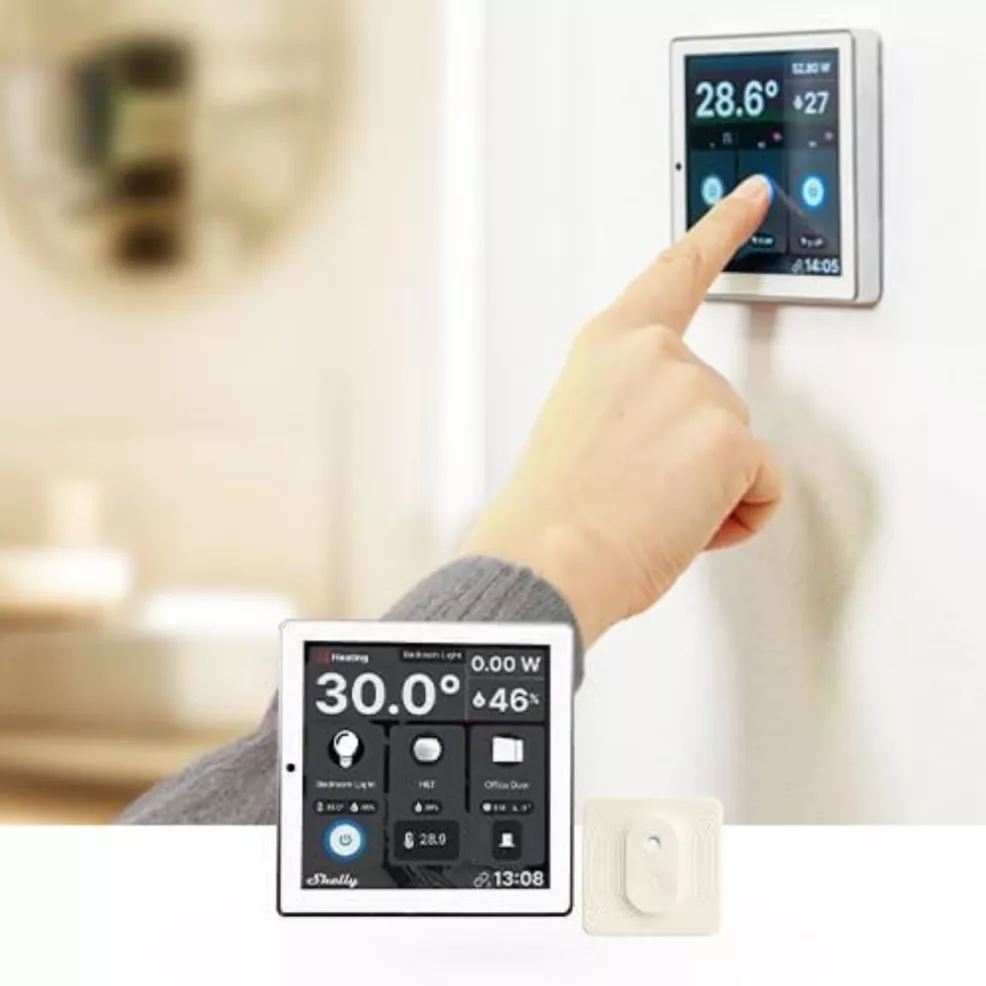 Shelly Wall Display - BLU H&T + Placca Adattatore 503 – 502 Universale per Termostati e Dispositivi Smart - Image 8